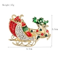 Christmas reindeer sleigh brooch with red rhinestones and colorful enamel finish - xz4580 Christmas Sleigh Deer