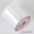 Strong stretchy clear crystal beading cord for DIY jewelry 0.2mm diameter 100m roll - 0.2mm Approx 100m/Roll