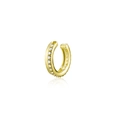 Elegante ear cuff in argento S925 dorato con file di zirconi cubici scintillanti - Pezzo Singolo / Oro