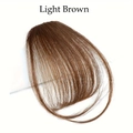 Light brown air bangs hairpiece with sideburns for a natural and breathable look - With Sideburns - Light Brown