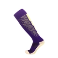 Lila und gelbe rutschfeste Fußballsocken mit geometrischem Muster für das Training - Erwachsene (38-44) / Lila (CJM611)