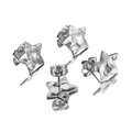 Star shaped silver stainless steel earrings with hammered texture and stud backing - 12.5mm Star / Steel
