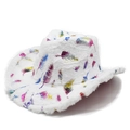Chapeau de cowboy en peluche blanche avec motifs de plumes métalliques colorées - M(56-58cm) / Plume Blanche
