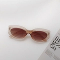 Cat eye sunglasses with pink transparent frame and brown gradient lenses for women - Champagne