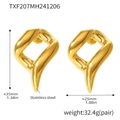 Orecchini geometrici in acciaio inossidabile dorato lucido con misure 35mm per 25mm - Orecchini Geometrici Intrecciati (TXF207) / Orecchini d'oro
