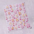 5D Relief-Nagelaufkleber mit rosa-gelben Blumenmustern im Stil M-588 für Maniküre - Schmetterling Blumenstil (M-588)