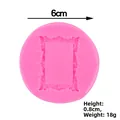 Detailed macro view of 6cm pink silicone baroque frame mold for fondant and DIY crafts - Style 1 Rectangular Frame / Pink