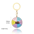 Rainbow mood dial keychain with rotating pointer and positive daily affirmations - Positive Quotes Turntable (K00754-03)