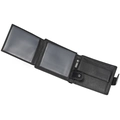 Tri-fold black lychee texture leather wallet with double photo windows and coin pocket - 6200 Style / Black Litchi Pattern