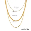 Golden titanium steel multi-layer snake chain necklace set with adjustable length - Gold 3-Layer Necklace / Gold
