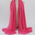 Elegant rose red chiffon hijab scarf with delicate rolled edges on a display mannequin - 28