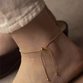 Bracciale a catena serpente dorata regolabile con elegante chiusura a cursore - Cavigliera / Oro