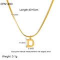 Detailed size specifications for 18k gold plated stainless steel letter D necklace - Style D (DFN148D)