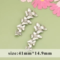 Silver flower branch charms in 41mm by 14.9mm size for DIY earring making - Silver Vine MD6704B / 1 Piece