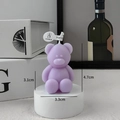 Mini cute bear scented candle in light purple color for home decor and creative gifts - Bear / Purple/Sage Scent