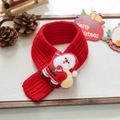 Roter gestrickter Weihnachts-Haustierschal mit Weihnachtsmann für kleine Hunde und Katzen - S / Weihnachtsroter Schal