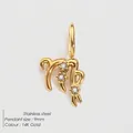 Colgante signo Virgo de acero inoxidable chapado en oro 14K con cristales y detalles florales - Virgo (XP49550) / Dorado