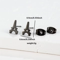 Macro view of Eiffel Tower earrings with 0.9cm height and 0.6cm width dimensions - 058 Tower Black