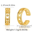 Detailed size specifications of the minimalist gold star ear cuff from multiple angles - Hollow Four-Pointed Star Ear Cuff (KEAM0121)