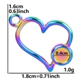 Pendaglio a cuore in acciaio inox arcobaleno con dimensioni per creazione gioielli - Ciondolo a cuore / Arcobaleno