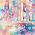 Shiny Bright 6x6 inch scrapbook paper pad with 12 colorful patterns for DIY crafts - 21029a 24 Sheets