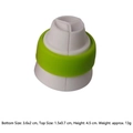 Three-color Russian piping tip coupler for cream bags, 4.5cm tall white and green plastic - Green Large 3-Color Coupler