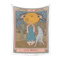 Dettaglio dell arazzo dei tarocchi La Luna con illustrazione bohémien e design mistico - 73X95CM (Spazzolato Transfrontaliero) / La Dea della Luna