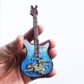 Guitar shaped Sicily Italy resin fridge magnet with detailed painted relief map - Sicily Guitar