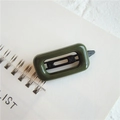 Simple deep green rectangular hair clip on a white textured notebook background - Square Dark Green