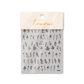Close-up of brown floral nail art stickers with delicate plant patterns and leaf designs - Dark Coffee Herbal Floral Style (to1407)