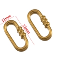 Pair of gold oval stainless steel jewelry connectors with beads, size 11mm x 22mm - 02 Oval Gourd Connector - Gold