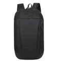 Minimalist black outdoor sports backpack in durable nylon with front zipper pocket - Black