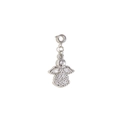 Silver-finished stainless steel angel pendant with intricate hollow wings and polished shine - Angel Pendant - Steel Color