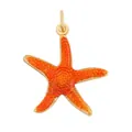 Vibrant orange enamel starfish charm pendant in gold plating, large beach style jewelry - Large Orange Starfish