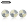 Pack of 3 round replacement filters for pet water dispensers with activated carbon layers - Transparent Floating Water Bowl Filter / Ivory White (ai-Pack of 3)