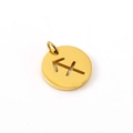 Golden Sagittarius zodiac pendant with hollow arrow design and connecting ring - Sagittarius - Single Pendant