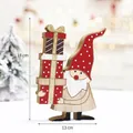 Christmas wooden gnome statue with red hat and gift boxes, festive holiday tabletop decor - Snowman with Gift Hat