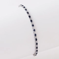 Verstellbares Tennisarmband mit abwechselnd blauen und weißen Zirkoniasteinen in Silber - Silber Weißer Zirkon + Königsblau