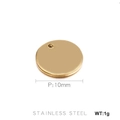 Colgante de disco redondo dorado de acero inoxidable 10mm para joyería DIY 1g - Oro 10mm (KLJ322-Z)
