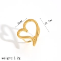 Anello cuore irregolare in acciaio inox oro 18K con larghezza 22mm e peso di 3,2g - Stile Cuore Solido (TR4386) / Oro