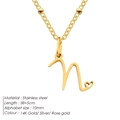 Collana in acciaio inossidabile dorato con ciondolo lettera N e dettaglio cuore - Lettera N / Oro