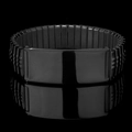 Bracciale elastico in acciaio inossidabile nero con piastra metallica incisa - Nero