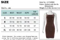 Größentabelle mit Maßen in cm für das eng anliegende Kleid mit Strassbesatz - S / Kaffeebraun