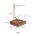 Walnut wood base display stand with brass hooks for mineral crystals and gemstones - Black Walnut Three-Prong Extra Large
