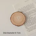 Minimalist wooden candle coaster with natural tree bark and rings, 6-7cm diameter - One Small Size (6-7cm)