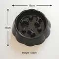 Black 18cm flower-shaped dog slow feeder bowl with bone-shaped maze pillars - PP / Black
