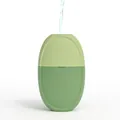 Reusable light and dark green oval facial ice mold with water inlet for skin massage - Light Oval - Green