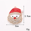 DIY Santa Claus charm with red enamel, rhinestones and pearl detail for jewelry - D2052 Santa Claus Type B (Gold)