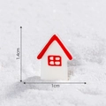Miniature red roof Christmas house figurine for micro landscape decor, 1.4cm height - 14# Red House
