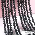 Faceted black crystal glass rondelle beads for DIY jewelry making accessories - 02 Black / (6mm) - Approximately 80 Beads